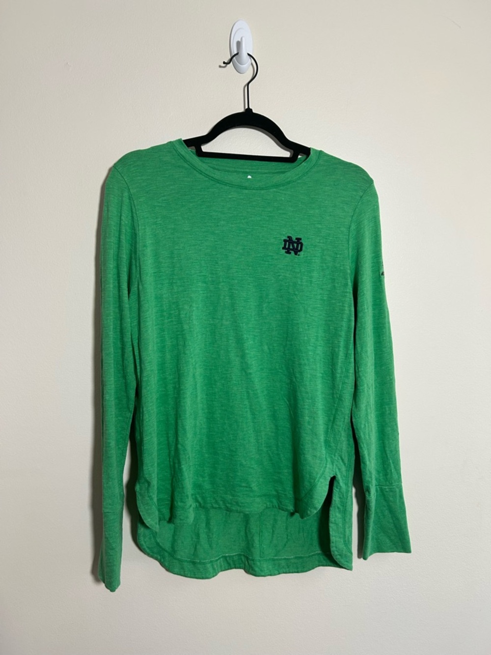 Johnnie-O University Of Notre Dame ND Long Sleeve Shirt Green Small Golf Preppy
